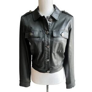 White House Black Market black black cropped jacket size 6